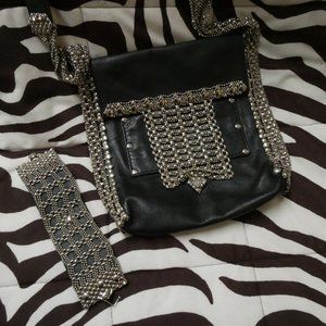 Leather Liquid Metal Purse & Bracelet